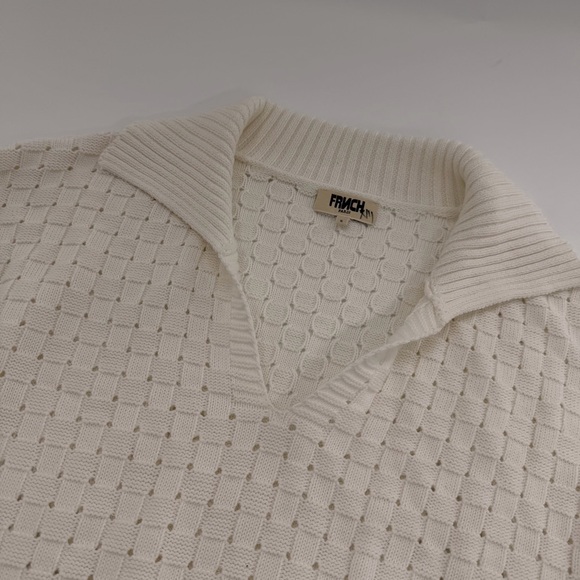 FRNCH Paris Paulia Sweater Cream White Jumper Collar Women’s Small - Picture 3 of 9